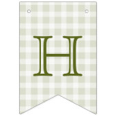 One Silly Goose Green Gingham Baby First Birthday バンティングフラッグ (第2の旗)