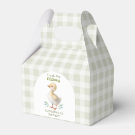 One Silly Goose Green Gingham Baby First Birthday フェイバーボックス