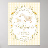 One Silly Goose Neutral 1st Birthday Welcome ポスター (正面)