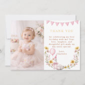 One Silly Goose Photo 1st Birthday Thank You Card サンキューカード (正面)