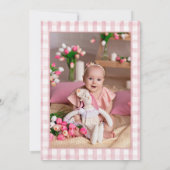 One Silly Goose Photo Pink Girl 1st Birthday Party 招待状 (裏面)