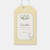 One Silly Goose Pink and Gingham 1st Birthday ギフトタグ (正面)