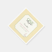 One Silly Goose Pink and Gingham 1st Birthday スタンダードカクテルナプキン (角)