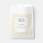 One Silly Goose Pink and Gingham 1st Birthday フェイバーバッグ (正面)