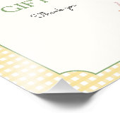 One Silly Goose Pink and Gingham Tabletop Sign フォトプリント (角)