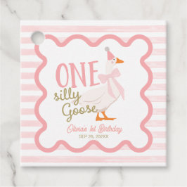 One Silly Goose Pink Bow 1st Birthday フェイバータグ