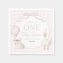 ONE Silly Goose Pink Bow 1st Birthday Party