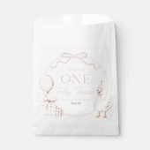 ONE Silly Goose Pink Bow 1st Birthday Party フェイバーバッグ (正面)