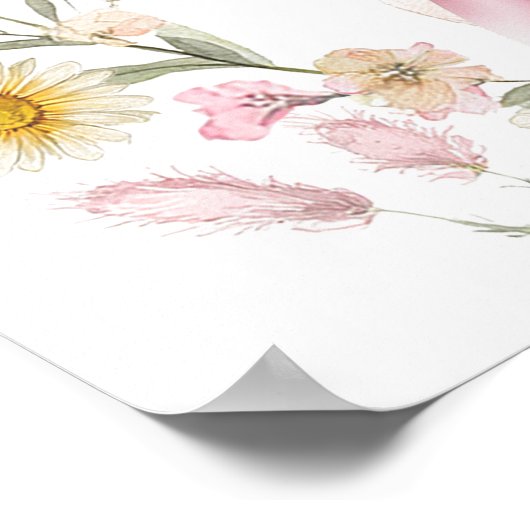 One Silly Goose Pink Bow 1st Birthday Welcome ポスター (角)