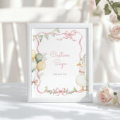 One Silly Goose Pink Bow Custom ポスター