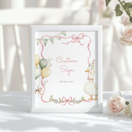 One Silly Goose Pink Bow Custom ポスター