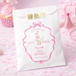 One Silly Goose Pink Bow First Birthday  フェイバーバッグ