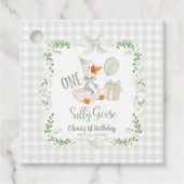 One Silly Goose Pink Bow Floral 1st Birthday フェイバータグ (正面)