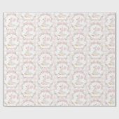 One Silly Goose Pink Bow Gingham Birthday ラッピングペーパー (フラット)