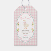  One Silly Goose Pink Bow Girl 1st Birthday ギフトタグ (正面)