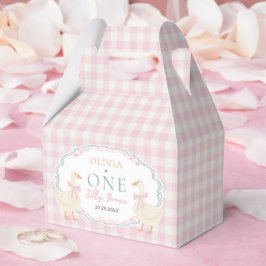  One Silly Goose Pink Bow Girl 1st Birthday フェイバーボックス