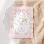 One Silly Goose Pink Bow Girl 1st Birthday 招待状