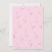 One Silly Goose Pink Drawn 1st Birthday Thank You サンキューカード (裏面)