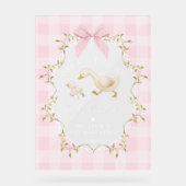 One Silly Goose Pink Gingham Birthday Welcome アクリルサイン (正面)