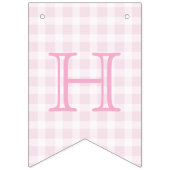 One Silly Goose Pink Gingham Girl First Birthday バンティングフラッグ (第2の旗)