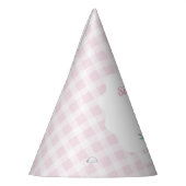 One Silly Goose Pink Gingham Girl First Birthday パーティーハット (左)
