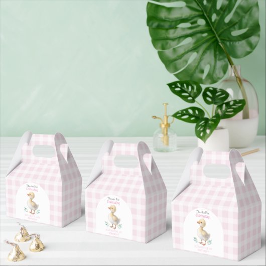 One Silly Goose Pink Gingham Girl First Birthday フェイバーボックス (複数)