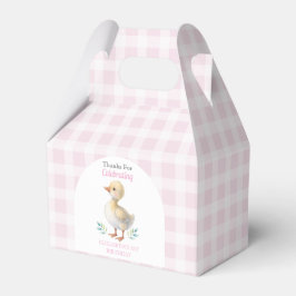 One Silly Goose Pink Gingham Girl First Birthday フェイバーボックス