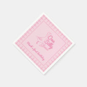 One Silly Goose Pink Hand Drawn Girl 1st Birthday  スタンダードカクテルナプキン (角)