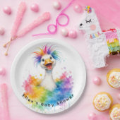 One Silly Goose Rainbow Baby Shower ペーパープレート (パーティー)