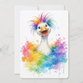One Silly Goose Rainbow Baby Shower Cute 招待状 (裏面)