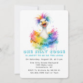 One Silly Goose Rainbow Baby Shower Cute 招待状 (正面)