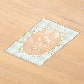 One Silly Goose Sage Gingham Bow girl 1st Birthday アクリル招待状 (レイダウン)