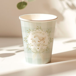 One Silly Goose Sage Gingham Gender neutral 紙コップ