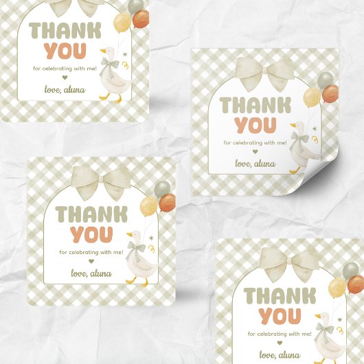 One Silly Goose Spring Birthday スクエアシール