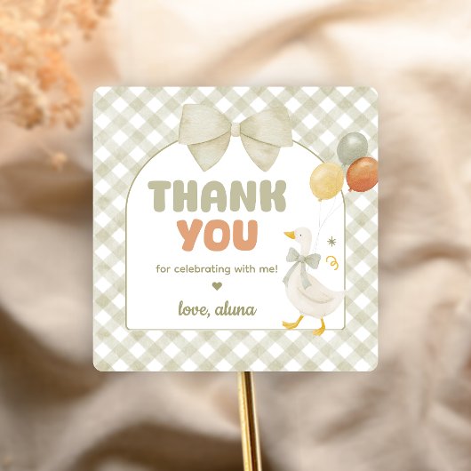 One Silly Goose Spring Birthday スクエアシール