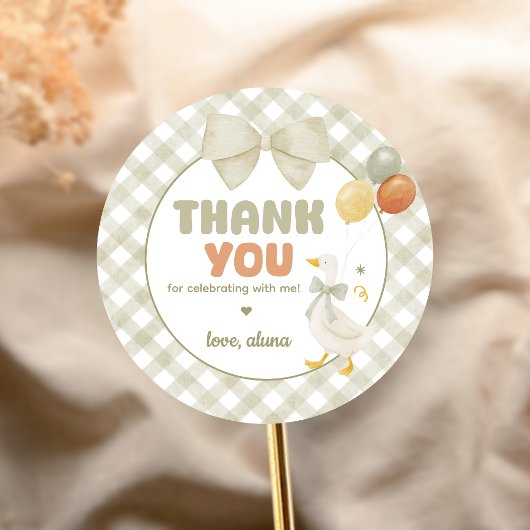 One Silly Goose Spring Birthday ラウンドシール