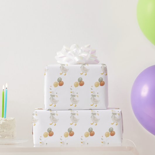One Silly Goose Spring Birthday ラッピングペーパー (パーティーギフト)