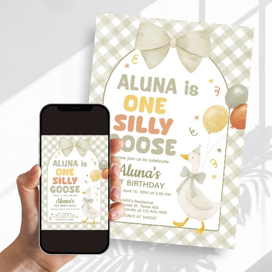 One Silly Goose Spring Birthday 招待状