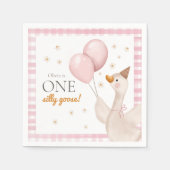 One Silly Goose Spring Party Farm First Birthday スタンダードカクテルナプキン (正面)