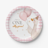 One Silly Goose Spring Party Farm First Birthday ペーパープレート (正面)