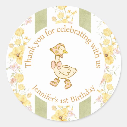 One Silly Goose Sticker ラウンドシール (正面)