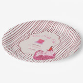 One Silly Pink Kitty 1st Birthday ペーパープレート (アングル)