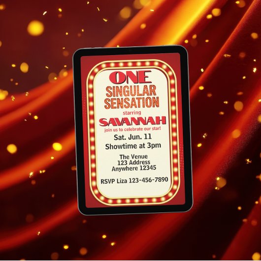 One Singular Sensation, Broadway 1st Birthday 招待状