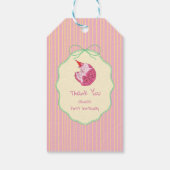 One Sleepy Cat 1st Birthday – Yellow Stripes ギフトタグ (裏面)