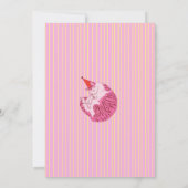 One Sleepy Cat 1st Birthday – Yellow Stripes 招待状 (裏面)