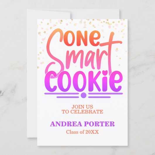 One Smart Cookie Graduation Party 招待状 (正面)