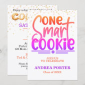 One Smart Cookie Graduation Party 招待状 (正面/裏面)