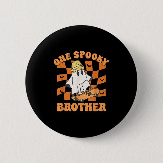 One Soky Brother Birthday Halloween Skateboarding  缶バッジ (正面)