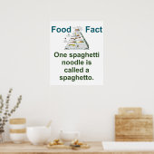 One Spaghetti Noodle Is Called - Food Fact ポスター (キッチン)