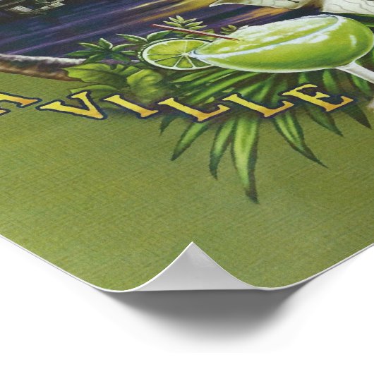 One Specific Harbor Jimmy Buffett歌詞 ポスター (角)